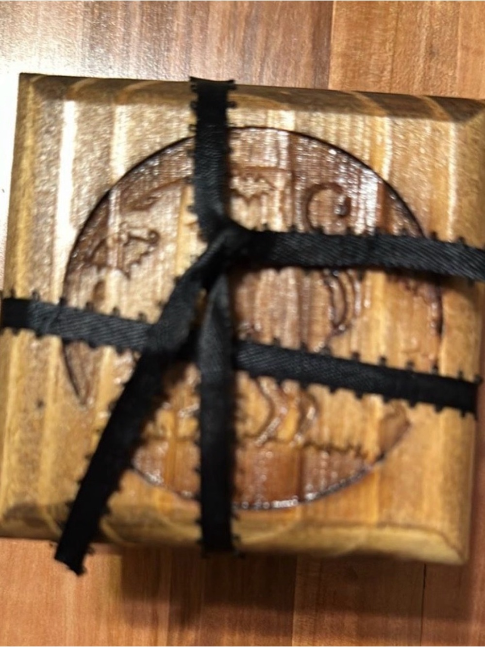 Handcrafted Halloween Wooden Coaster Set (Set of 4)